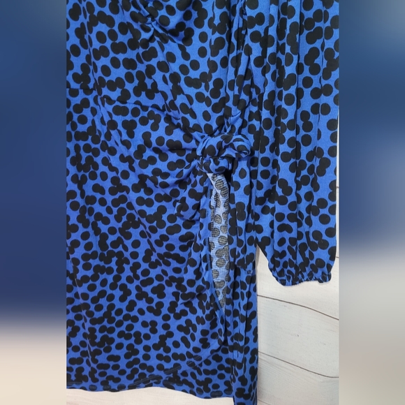 Nwot Ava & Viv royal blue leopard 🐆 💙 faux wrap dress 👗size 1X - Picture 2 of 12